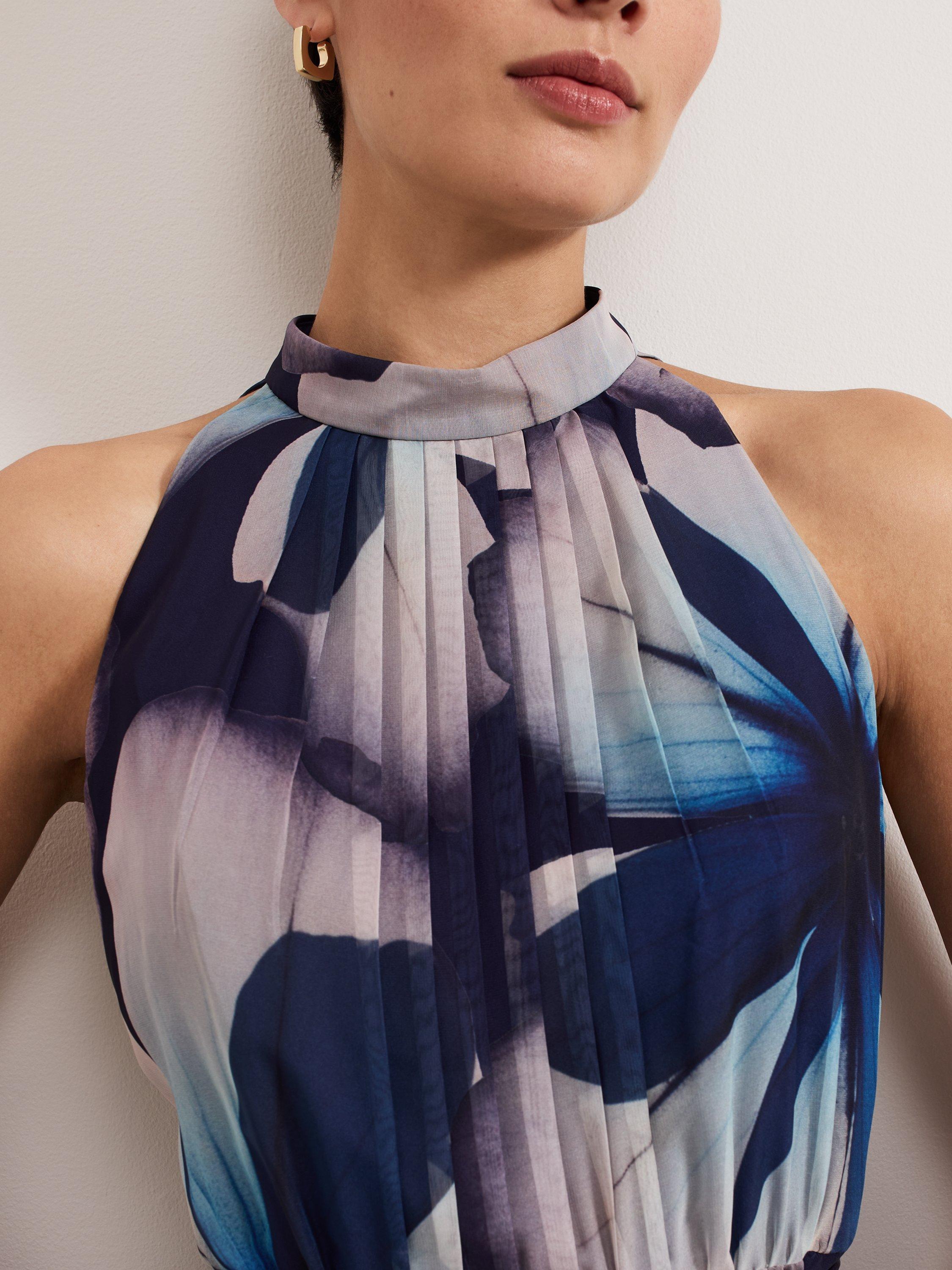 Product image 4 of 8, which shows Phase Eight Bethany Floral Pleated Midi Dress, Multi, 18