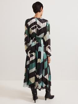 Phase Eight Francesca Abstract Pleated Midi Dress, Multi - view 2, Multi