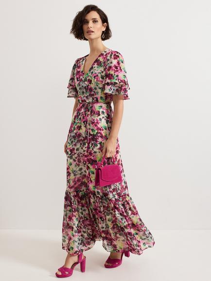 Phase Eight Violet Floral Maxi Dress, Multi, Multi
