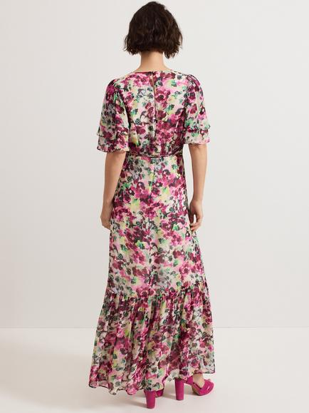 Phase Eight Violet Floral Maxi Dress, Multi - view 2, Multi