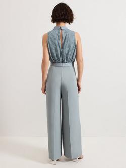 Phase Eight Eliza Textured Bodice Wide Leg Jumpsuit, Eau De Nil - view 2, Eau De Nil