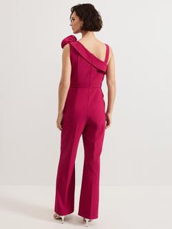 Phase Eight Roxana Ruffle Asymmetric Jumpsuit, Pink - view 2, Pink