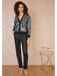 Mela London Sequin Knitted Cardigan, Black