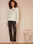 Mela Sequin Jumper, Ivory