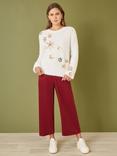 Mela Sequin Snowflake Jumper, Ivory