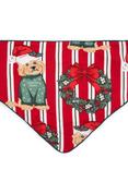 Chelsea Peers Pet Christmas Dog and Wreath Print Neckerchief, Red/Multi