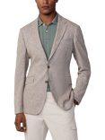 Hackett London Herringbone Blazer, Taupe Beige