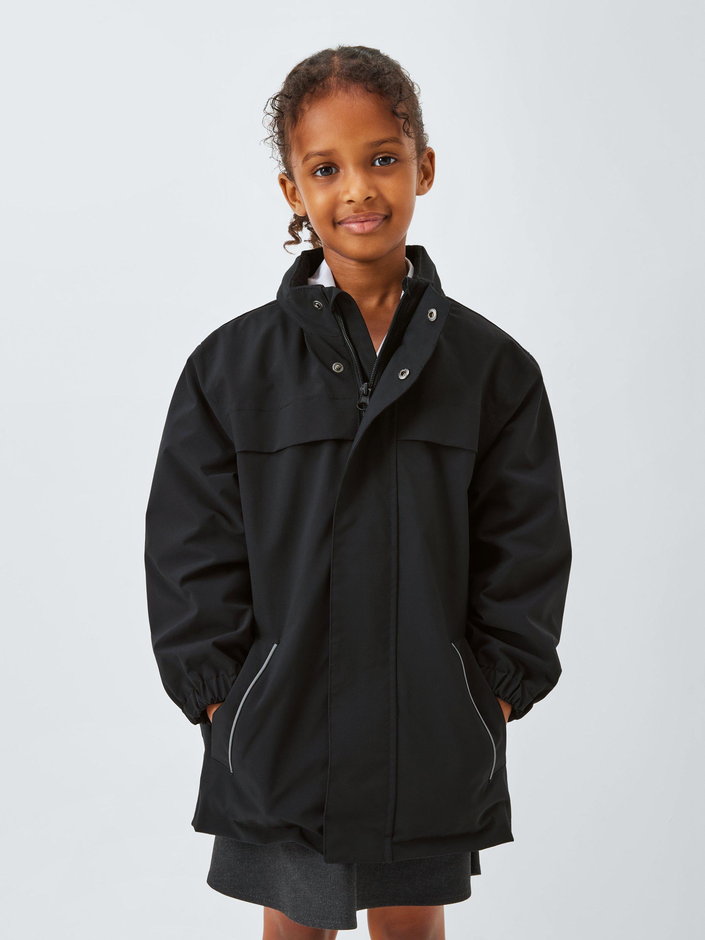 Product image 1 of 9, which shows John Lewis Kids' Micro Fleece Coat, Black, 3 years