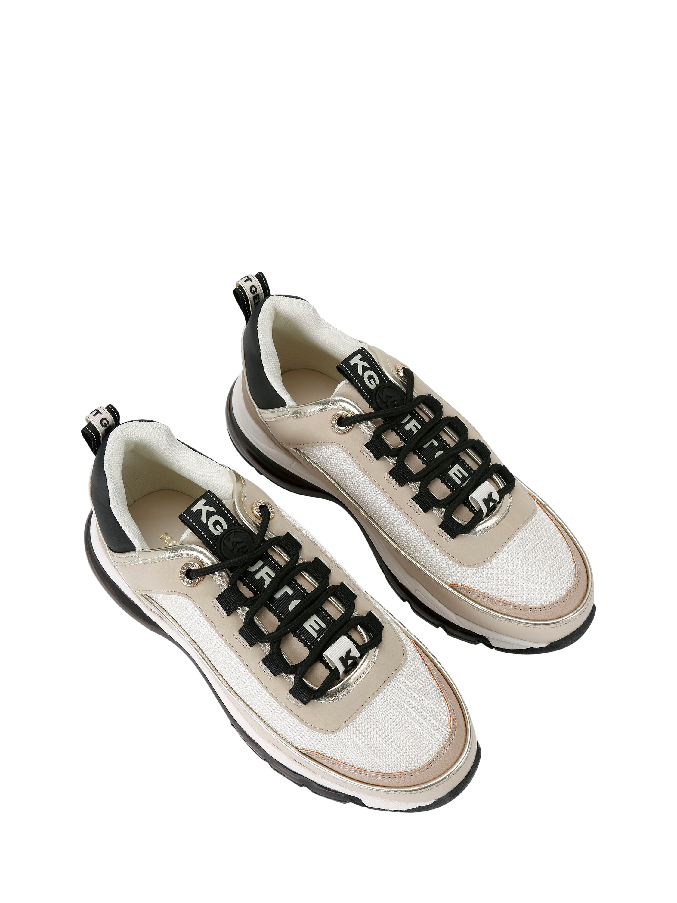 Product image 3 of 4, which shows KG Kurt Geiger Lagit Lace Up 2 Trainers, Natural Taupe, 4