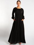 Aab Pleated Maxi Dress, Black