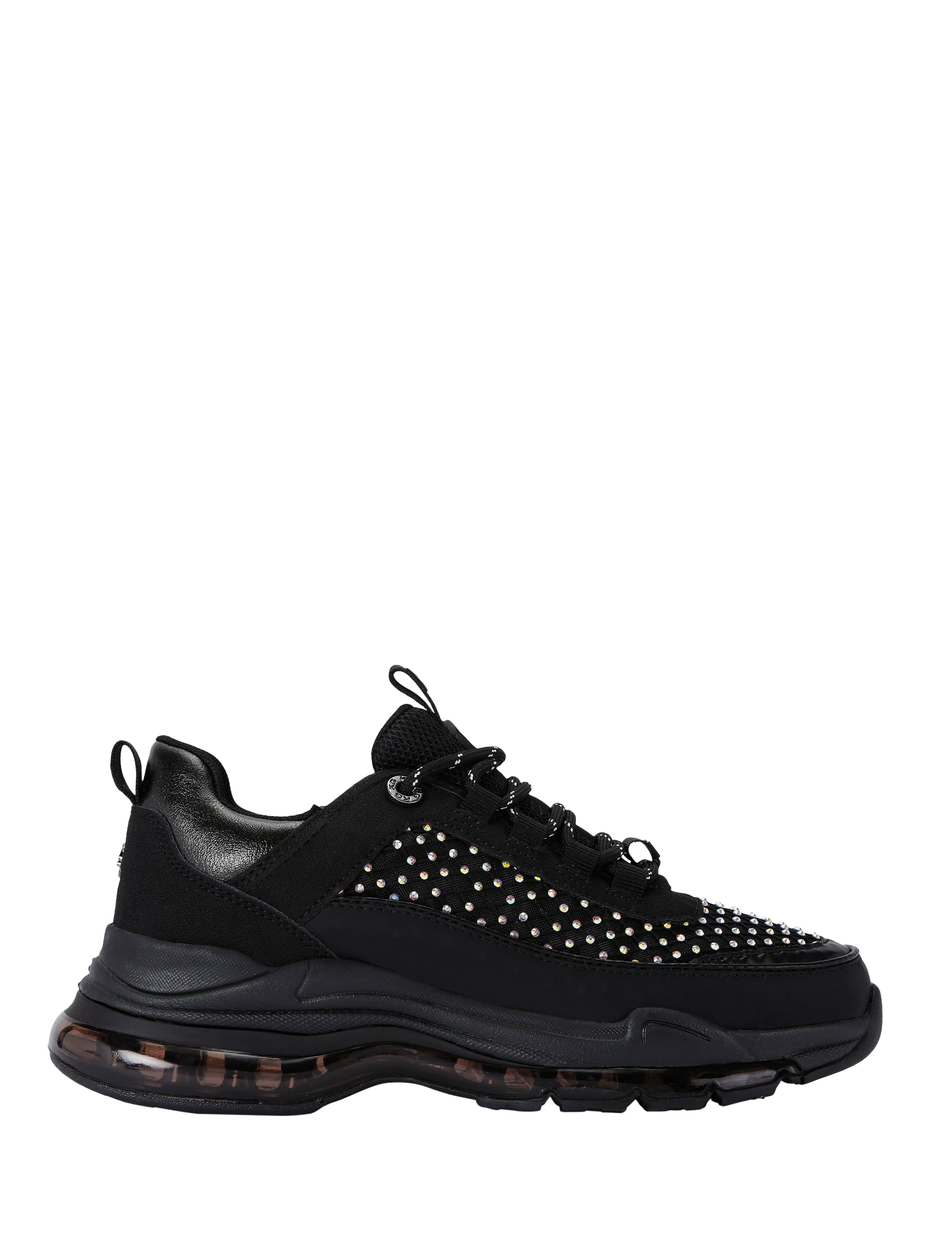 KG Kurt Geiger Legit Lace Up Bling Trainers, Black