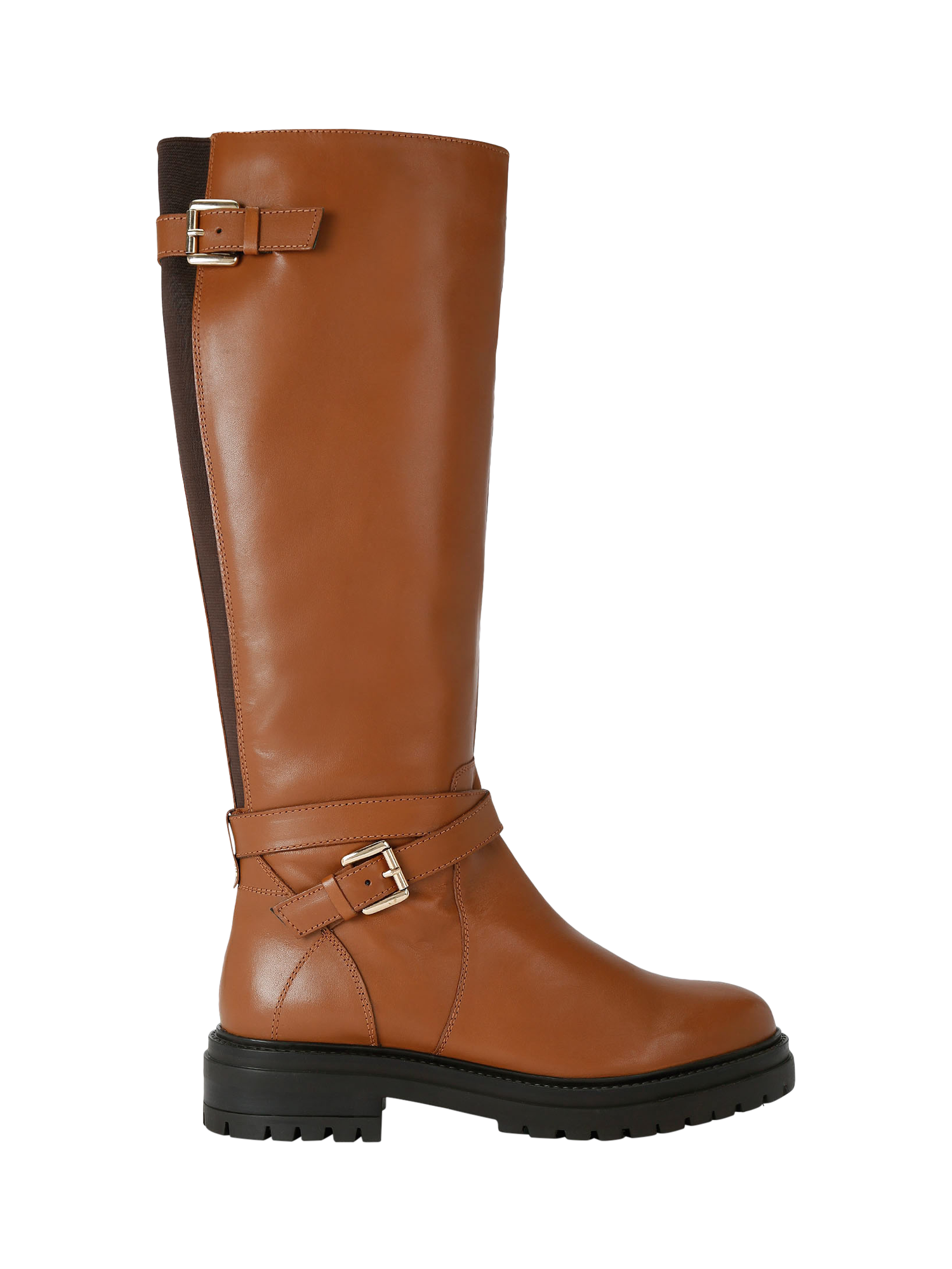 Product image 1 of 4, which shows KG Kurt Geiger Tasha Leather High Leg Boots, Brown, 3