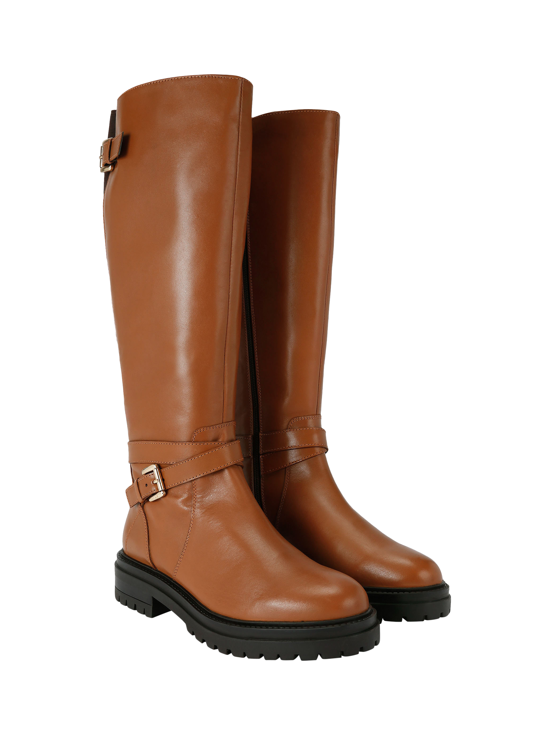 Product image 2 of 4, which shows KG Kurt Geiger Tasha Leather High Leg Boots, Brown, 3