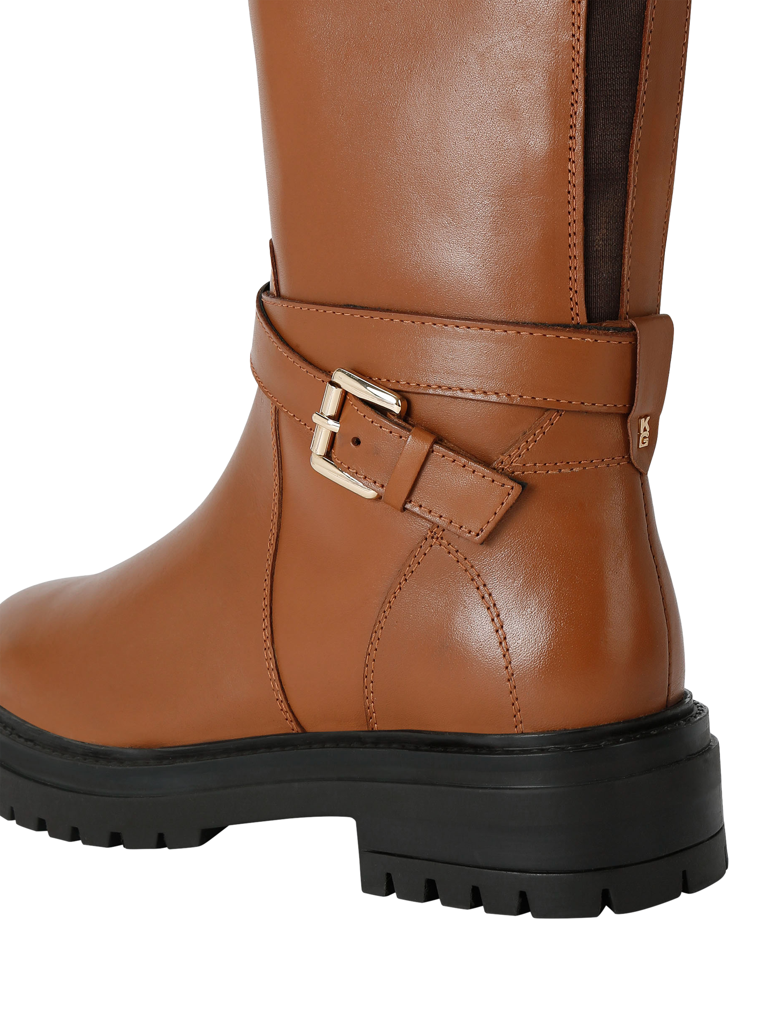 Product image 4 of 4, which shows KG Kurt Geiger Tasha Leather High Leg Boots, Brown, 3