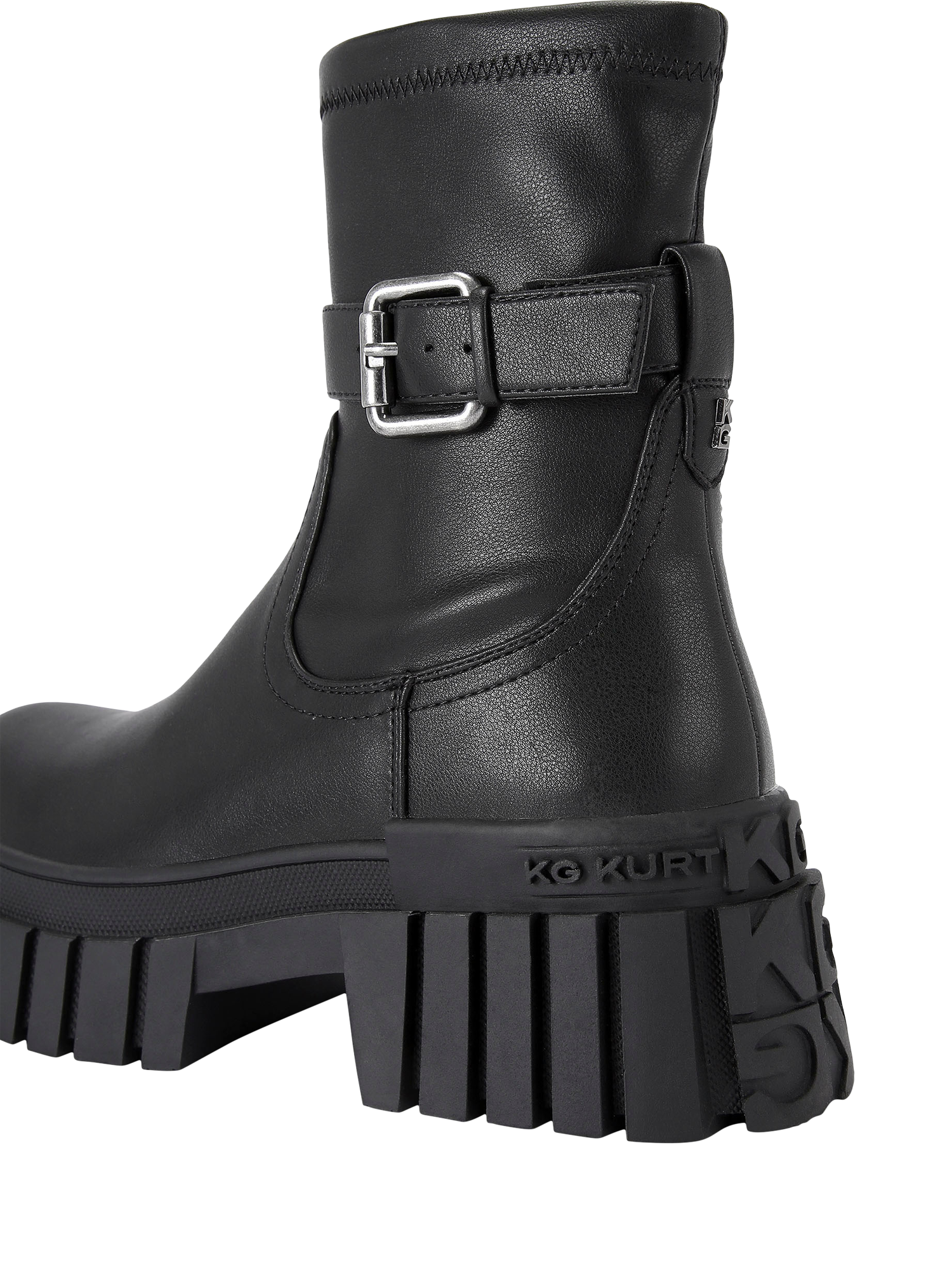 Product image 4 of 5, which shows KG Kurt Geiger Tegan Sock Buckle Boots, Black, 3