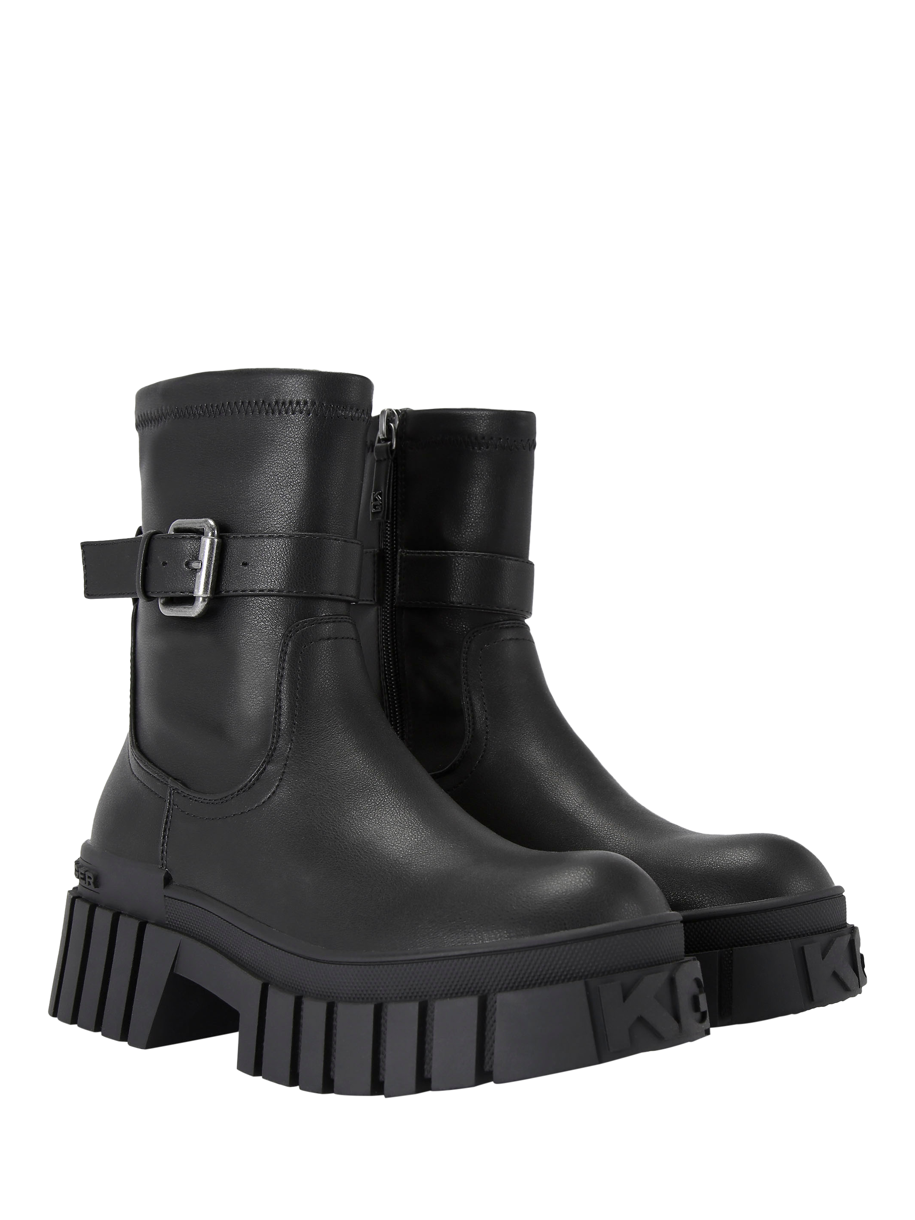 Product image 5 of 5, which shows KG Kurt Geiger Tegan Sock Buckle Boots, Black, 3
