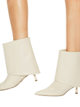 KG Kurt Geiger Fierce Foldover Pointed Heeled Ankle Boots, Natural Putty