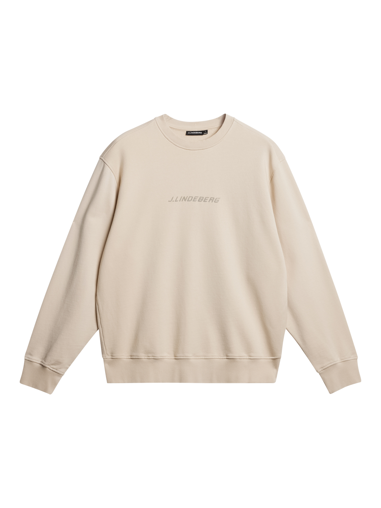 Product image 1 of 2, which shows J.Lindeberg Callan Crew Neck Sweatshirt, Moonbeam, S