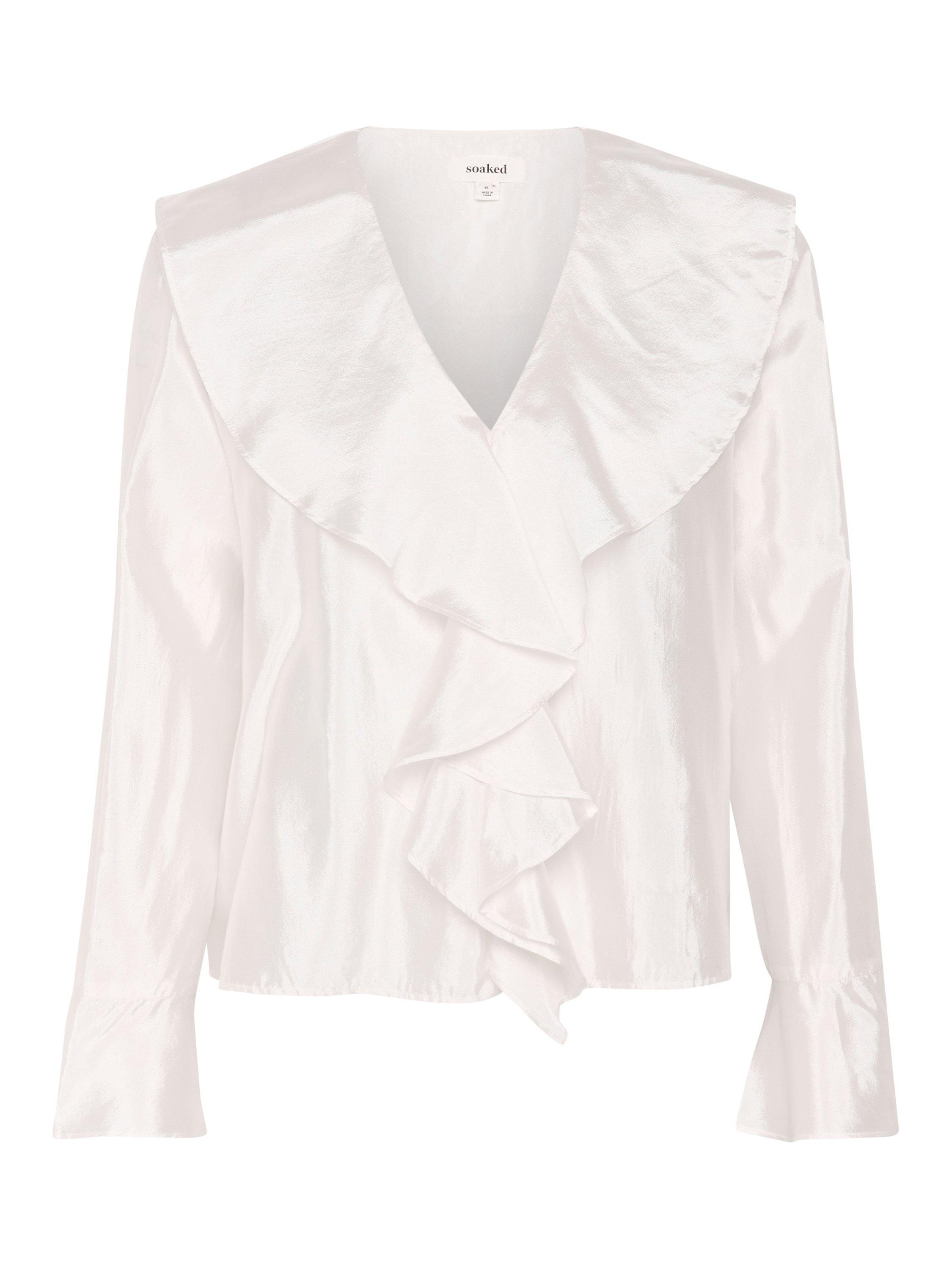 Product image 5 of 6, which shows Soaked In Luxury Karolina Ruffle Top, White, XS