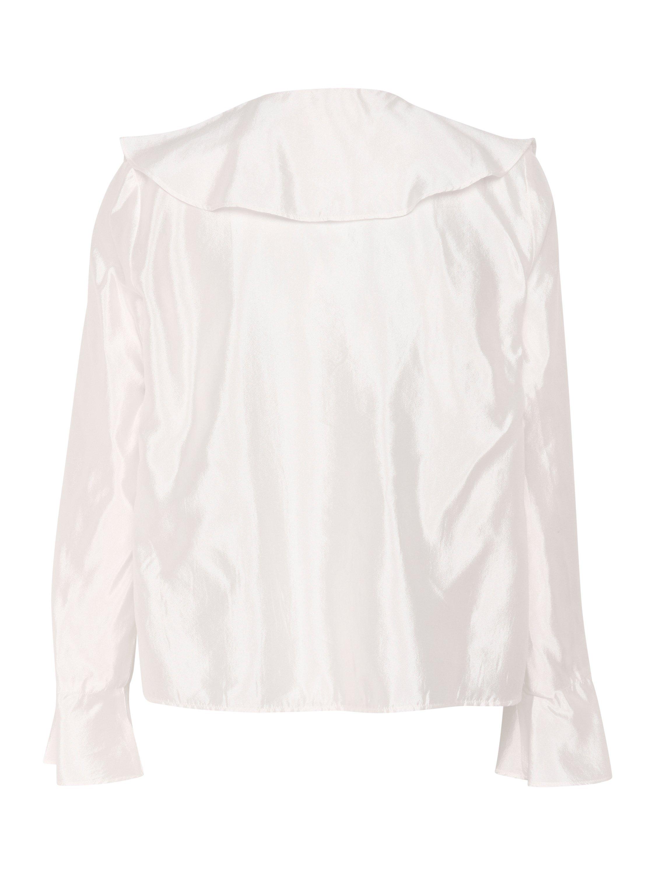 Product image 6 of 6, which shows Soaked In Luxury Karolina Ruffle Top, White, XS