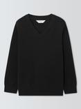 John Lewis Unisex V-Neck School Jumper, Black