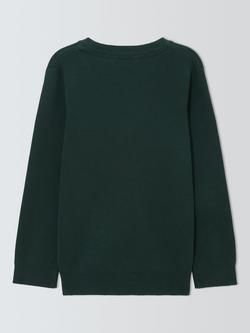 John Lewis Unisex V-Neck School Jumper - view 2, Green