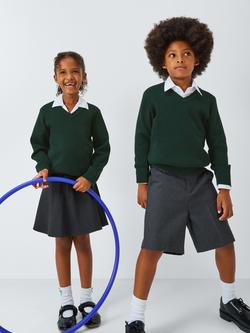 John Lewis Unisex V-Neck School Jumper - view 2, Green