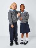 John Lewis Unisex V-Neck School Jumper, Grey