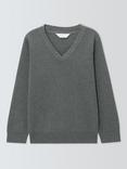 John Lewis Unisex V-Neck School Jumper, Grey