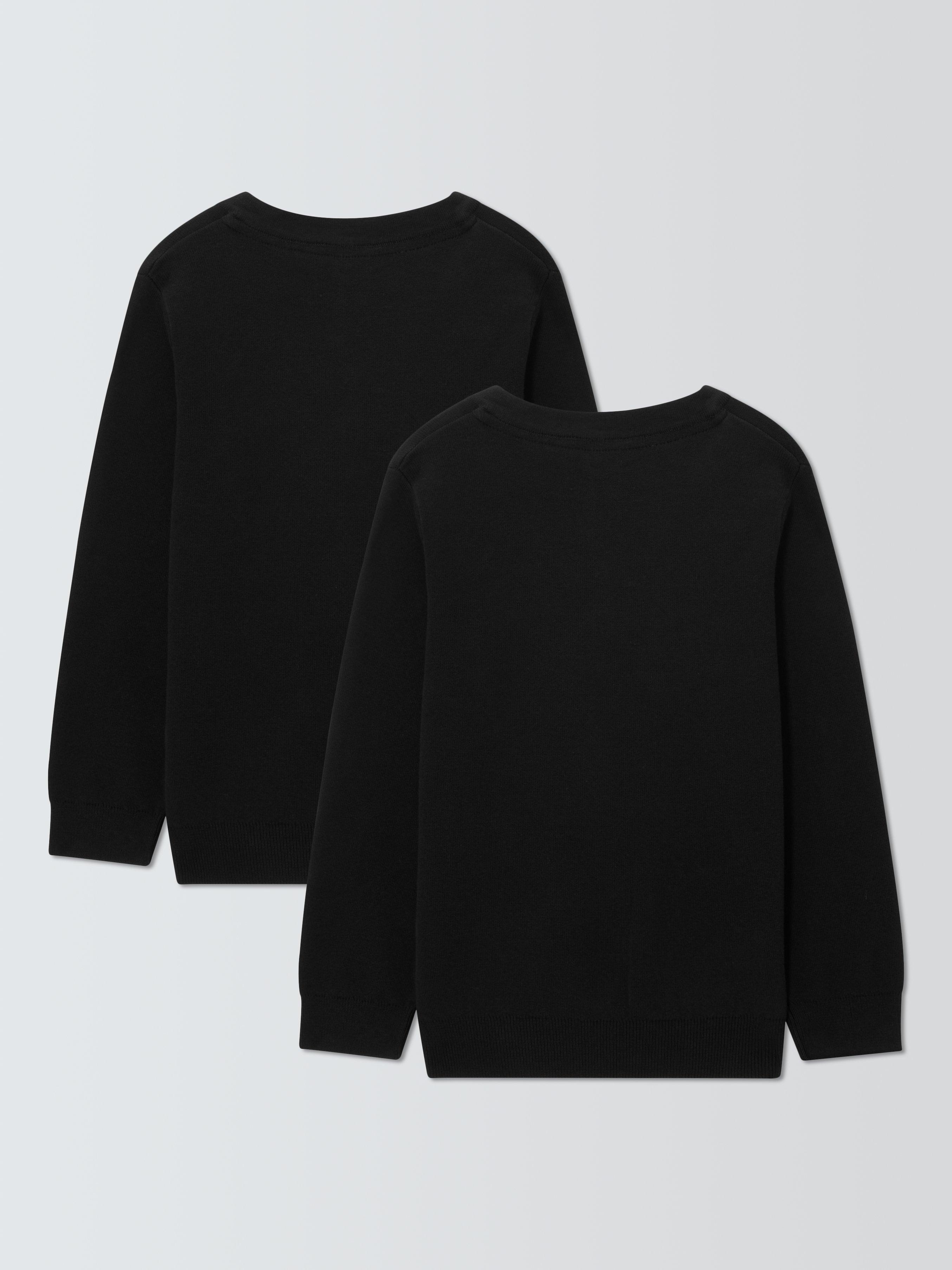Product image 4 of 7, which shows John Lewis ANYDAY Unisex V-Neck School Jumpers, Pack of 2, Black, 3 years