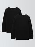 John Lewis ANYDAY Unisex V-Neck School Jumpers, Pack of 2, Black