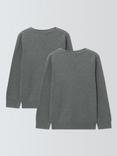 John Lewis ANYDAY Unisex V-Neck School Jumpers, Pack of 2, Grey