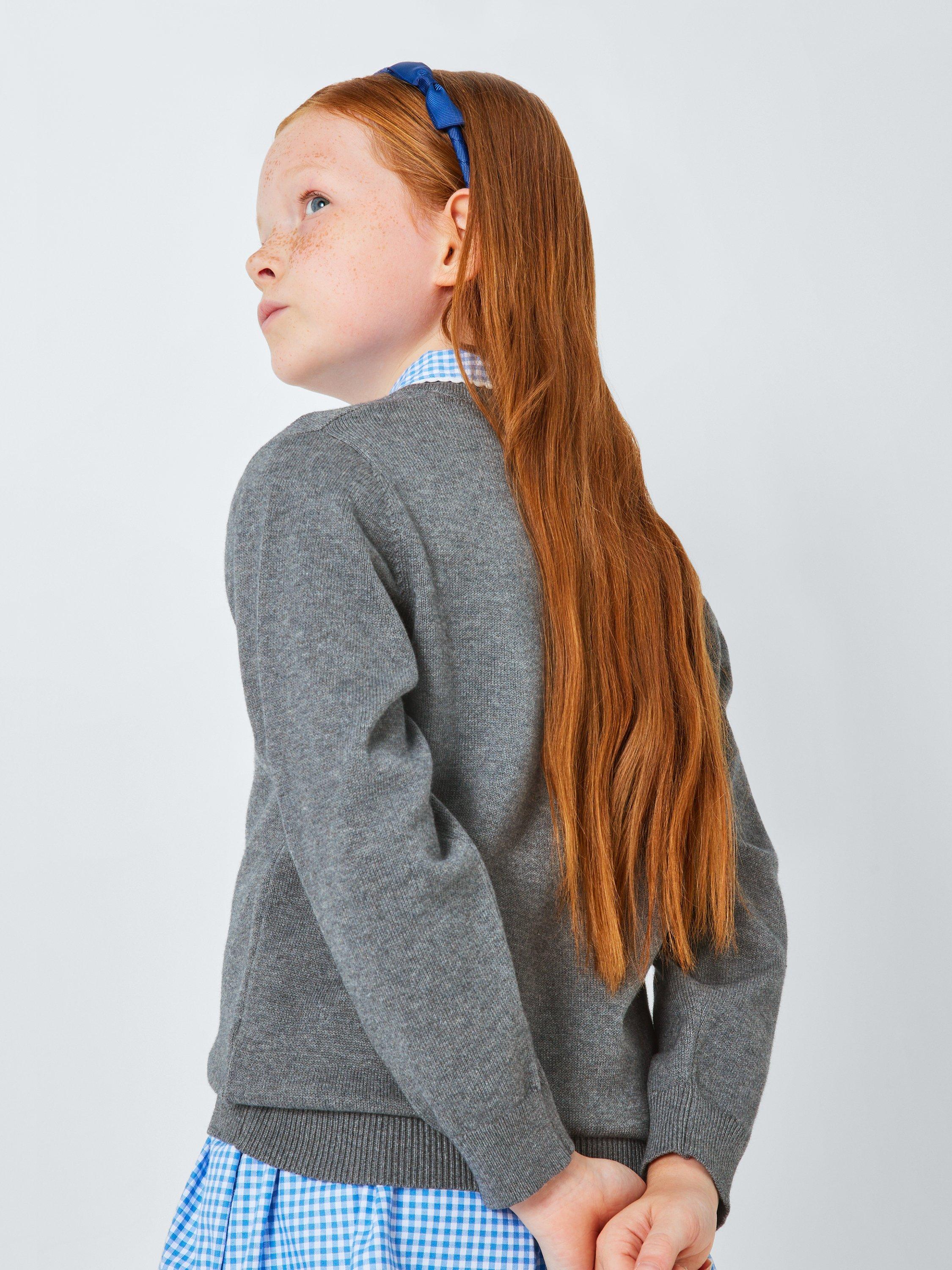 Product image 7 of 7, which shows John Lewis ANYDAY Unisex V-Neck School Jumpers, Pack of 2, Grey, 3 years