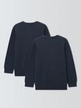 John Lewis ANYDAY Unisex V-Neck School Jumpers, Pack of 2, Navy