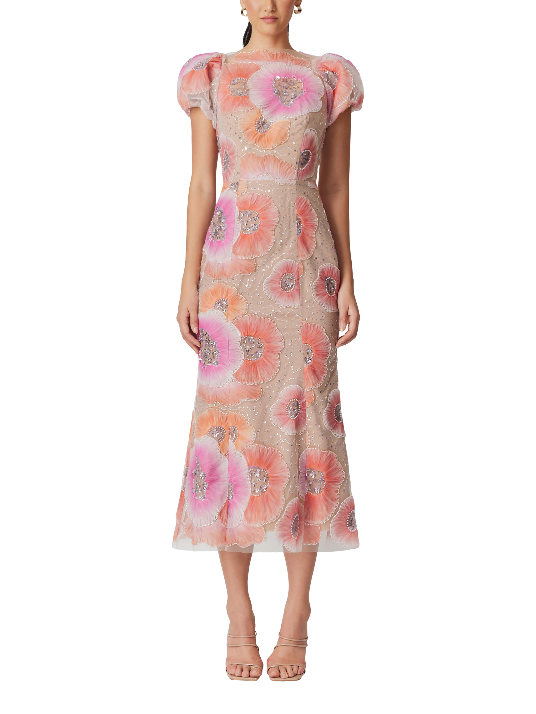 Elliatt Brittany Embellished Floral Midi Dress, Multi
