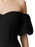 Elliatt Gia Off Shoulder Puffball Mini Dress, Black