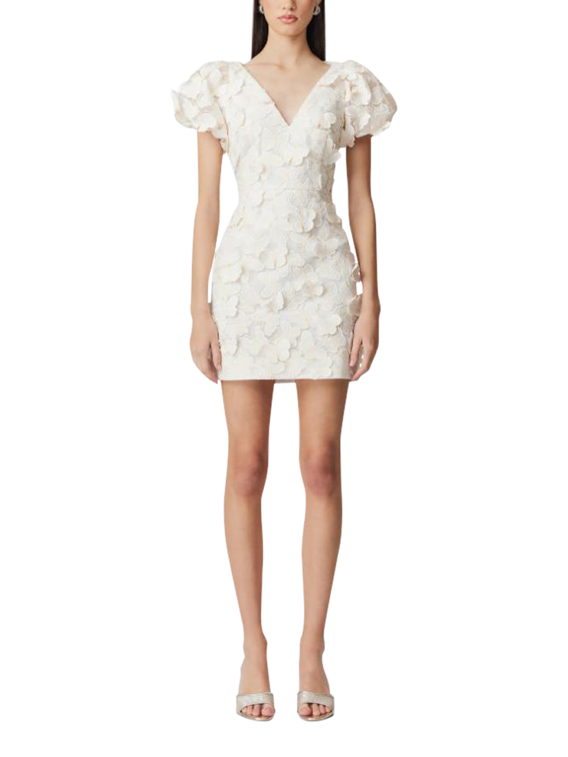 Product image 1 of 6, which shows Elliatt Scarlett 3D Butterfly Mini Dress, White, L
