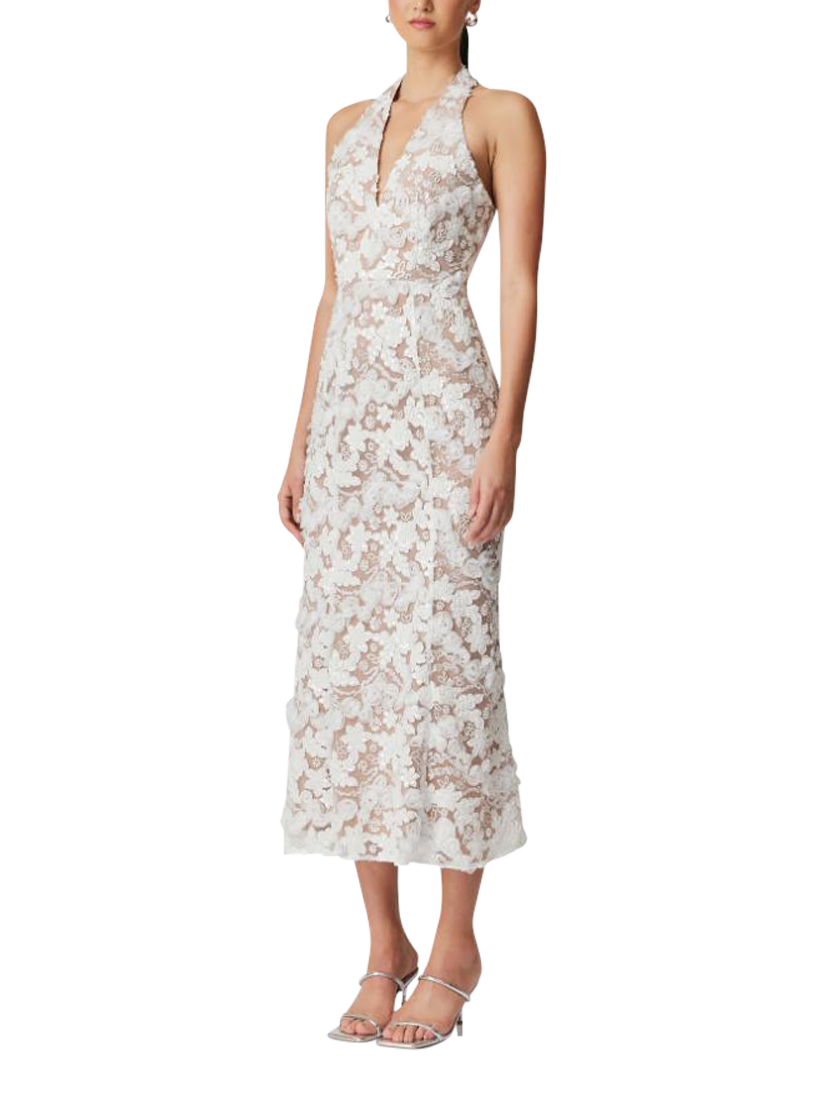 Product image 2 of 6, which shows Elliatt Vonni 3D Floral Mesh Dress, White, XS