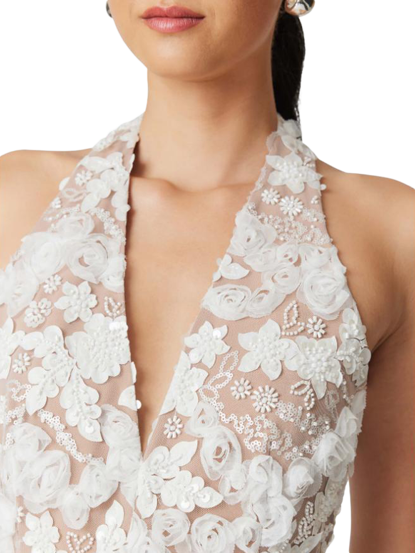 Product image 4 of 6, which shows Elliatt Vonni 3D Floral Mesh Dress, White, XS