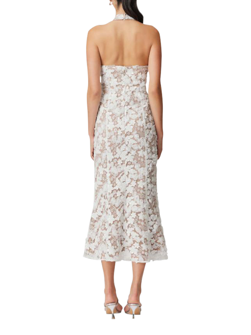Product image 6 of 6, which shows Elliatt Vonni 3D Floral Mesh Dress, White, XS