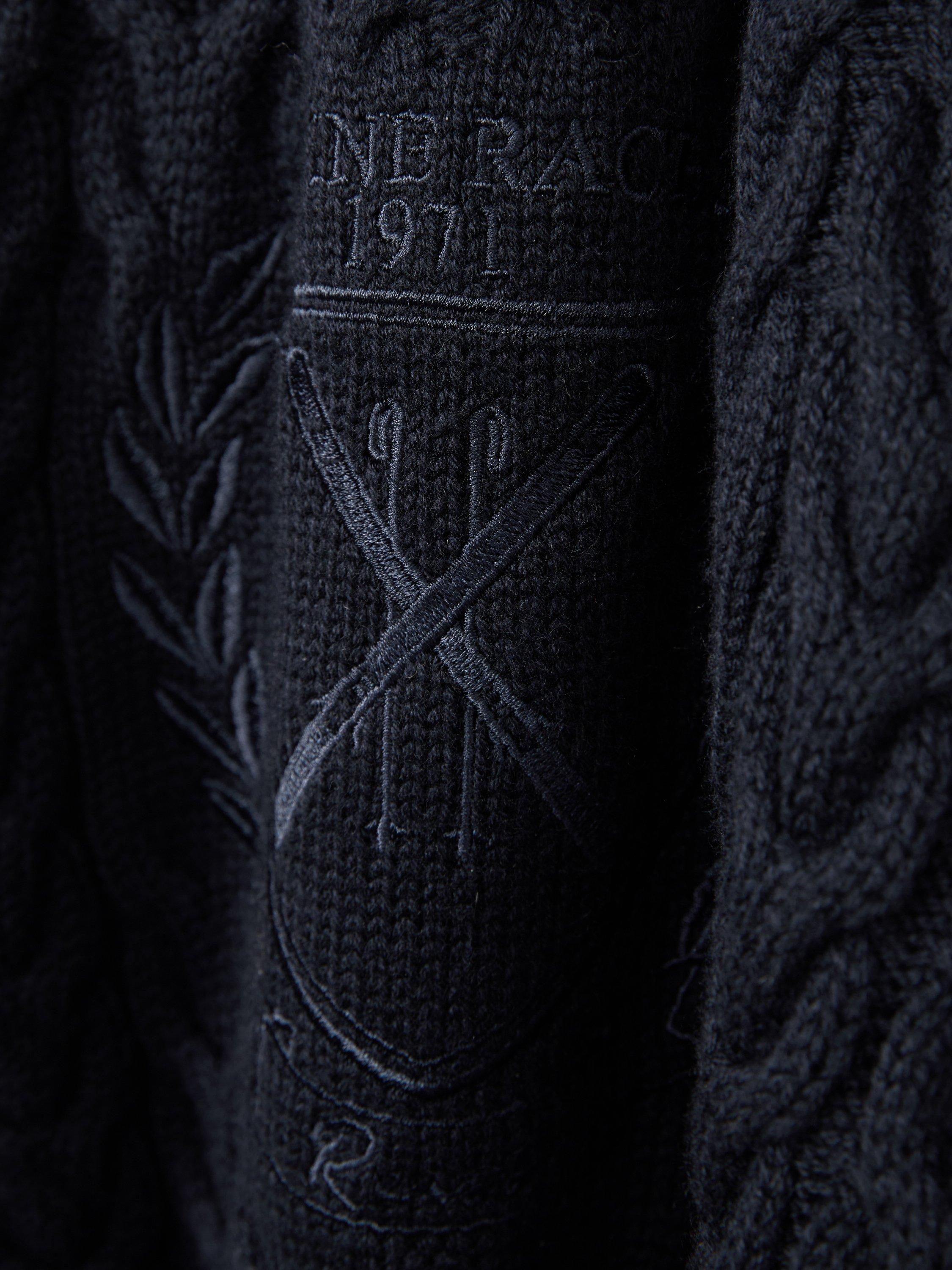 Product image 4 of 4, which shows Reiss Kids' Victor Cable Knit Jumper, Navy, 4-5 years