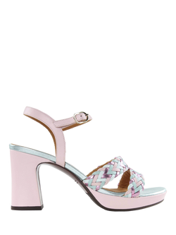 Chie Mihara Kecife Woven Strappy Leather Sandals, Pink/Multi, Pink/Multi