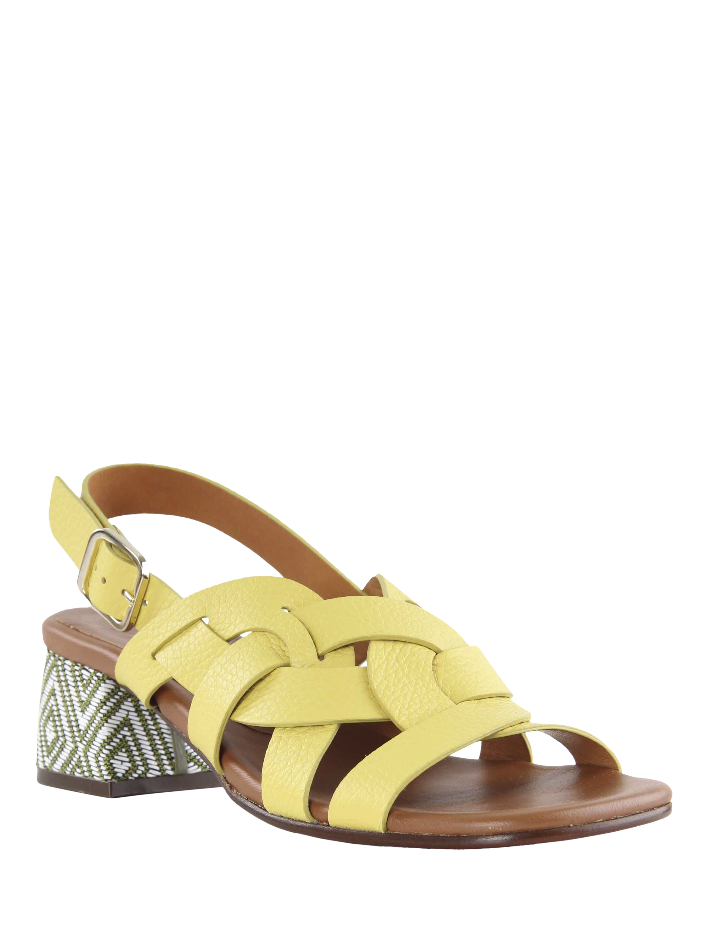 Product image 2 of 4, which shows Chie Mihara Quirino Leather Strappy Sandals, Lemon, 6