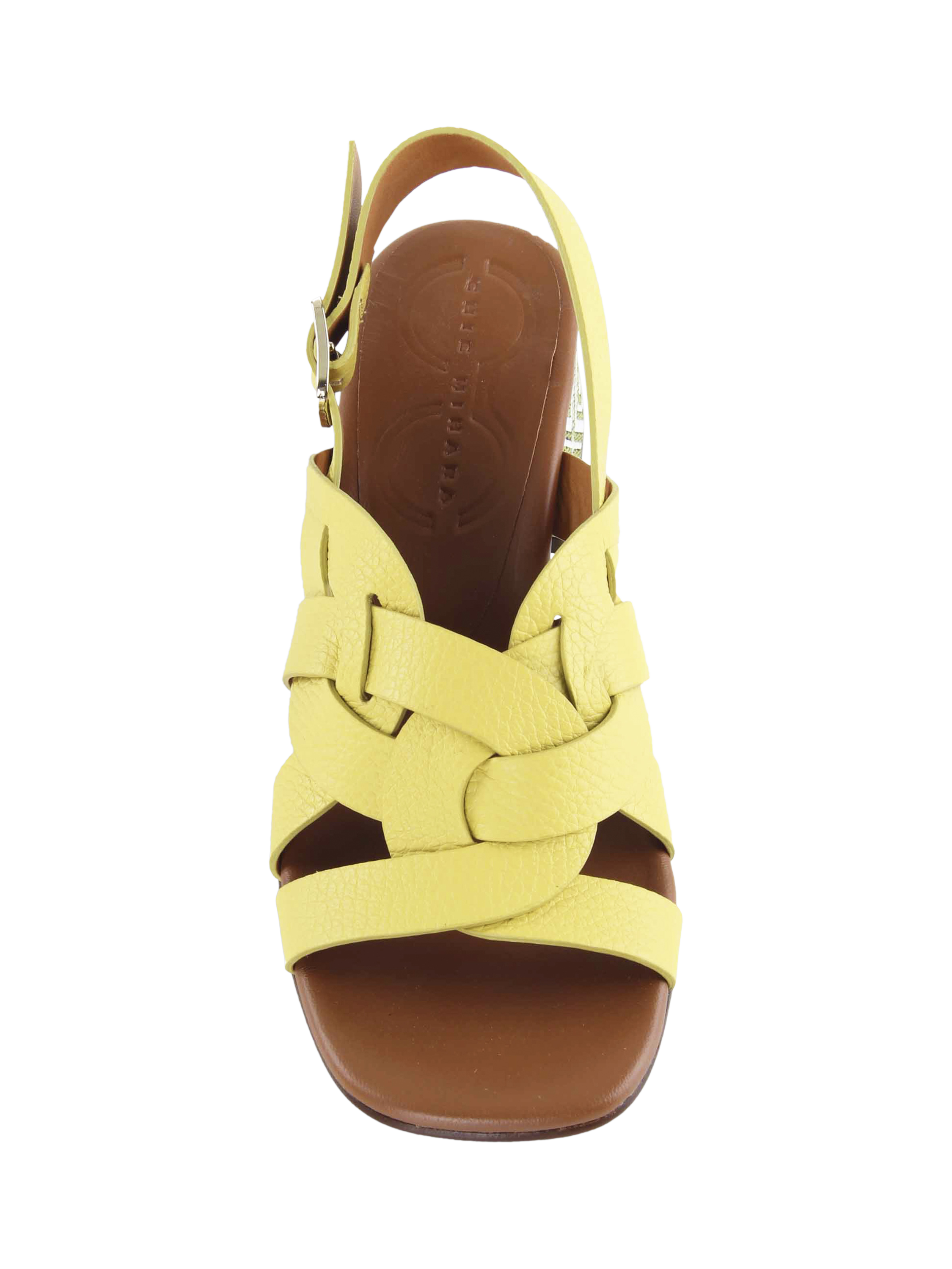 Product image 3 of 4, which shows Chie Mihara Quirino Leather Strappy Sandals, Lemon, 6