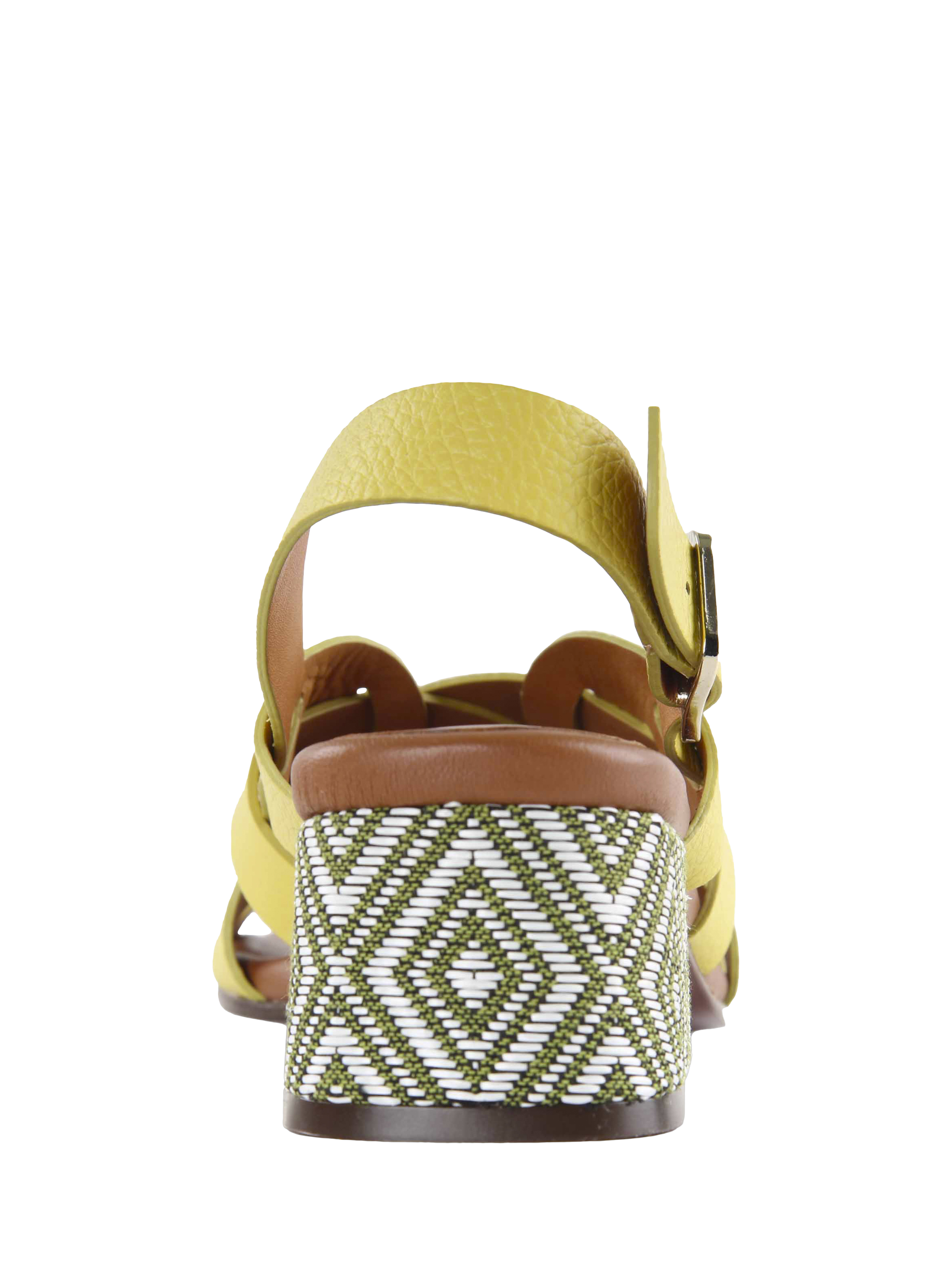 Product image 4 of 4, which shows Chie Mihara Quirino Leather Strappy Sandals, Lemon, 6