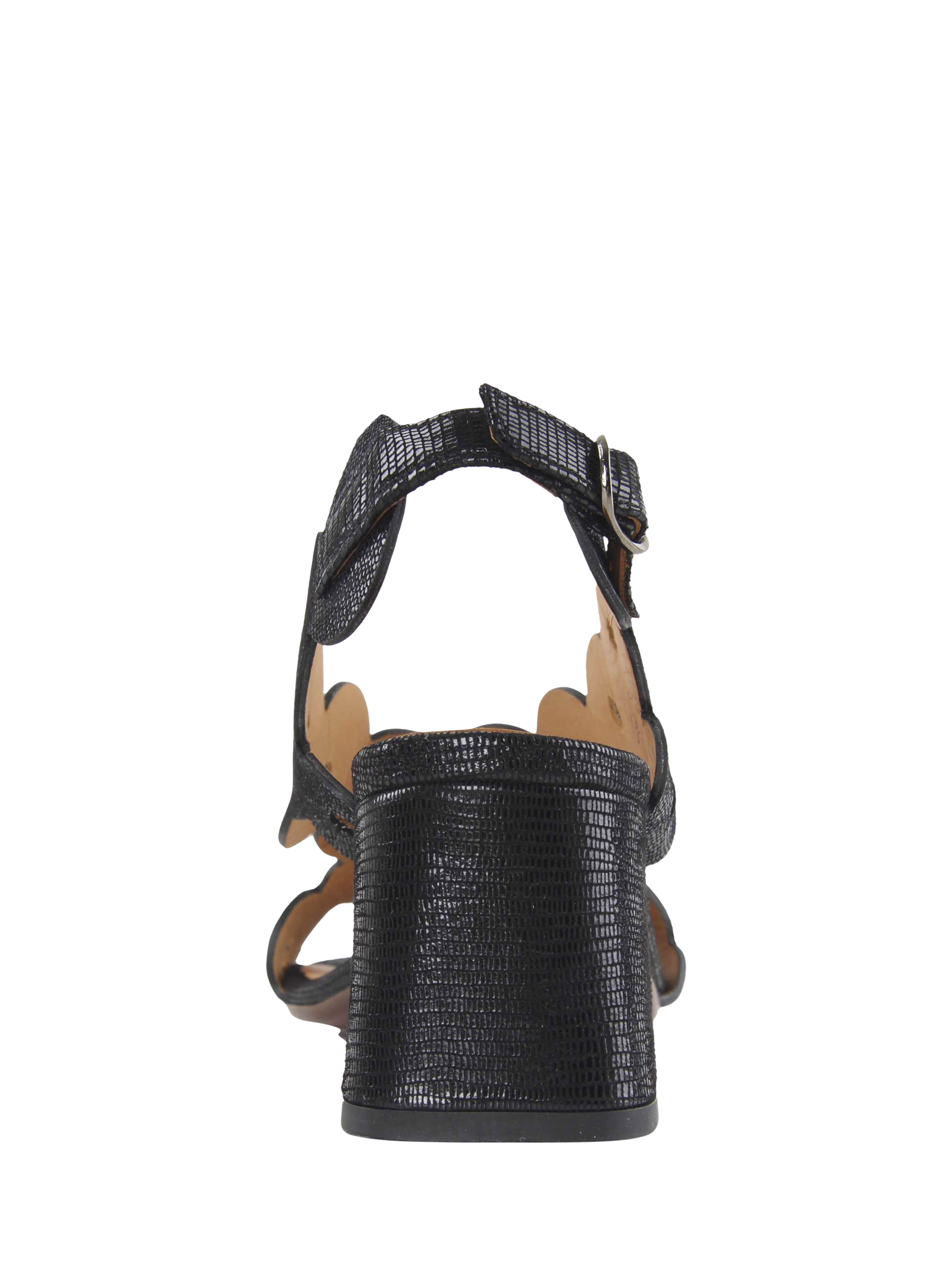 Product image 4 of 4, which shows Chie Mihara Leide Croc Leather Sandals, Black, 5.5