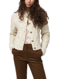 nué notes Tripp Cable Knit Pure Wool Cardigan, Beige