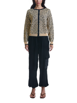 James Lakeland Leopard Cardigan, Black/Gold, Black/Gold
