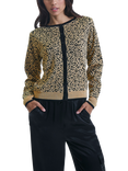 James Lakeland Leopard Cardigan, Black/Gold