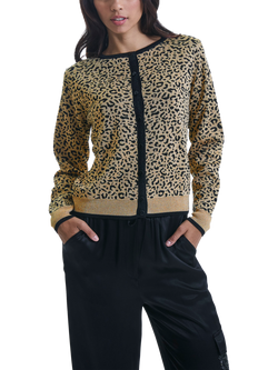 James Lakeland Leopard Cardigan, Black/Gold - view 2, Black/Gold